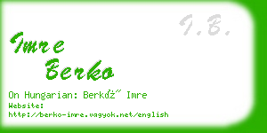 imre berko business card